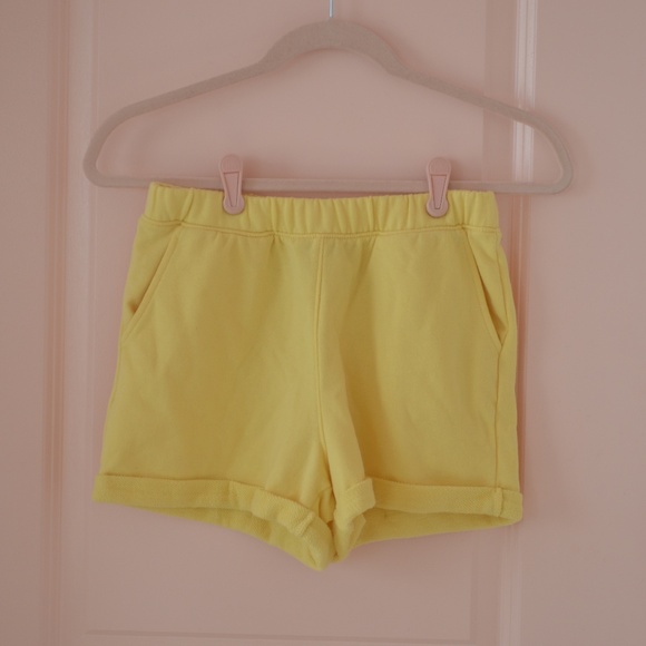 EUC Light Yellow Terrycloth Shorts - Picture 2 of 5